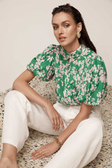 Cable Melbourne ROSIE BLOUSE in Green Print