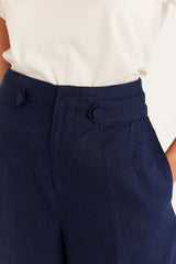 Cable Melbourne PURE LINEN SHORT in Navy