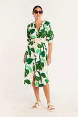 Cable Melbourne HAYMAN SHIRT DRESS in Green Palm Print