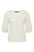 Cable Melbourne PIMA LANTERN SLEEVE TOP in Cream