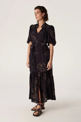 Cable Melbourne ANGELIQUE DRESS in Black Floral