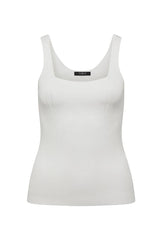 CREPE RIBBED KNIT TANK in White from Cable Melbourne