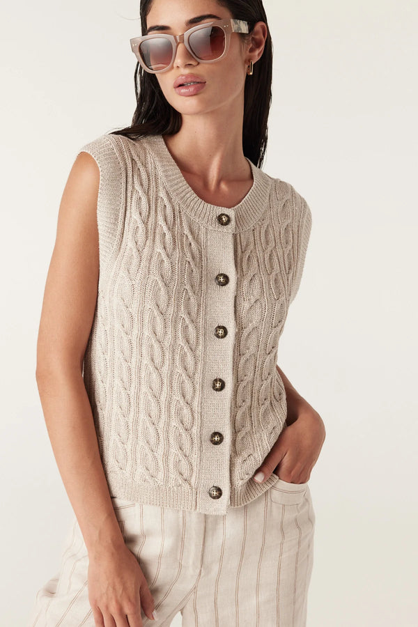 LUMEN CABLE VEST in Natural from Cable Melbourne