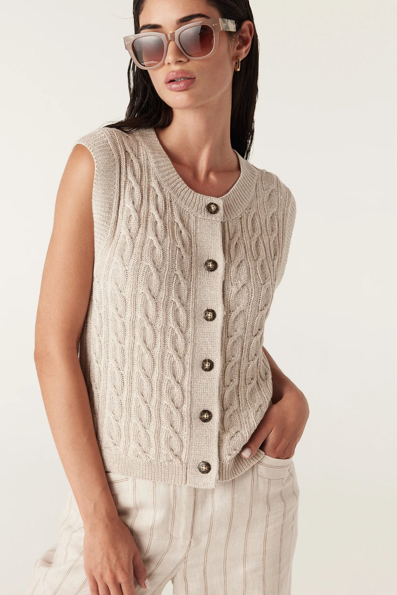 LUMEN CABLE VEST in Natural from Cable Melbourne