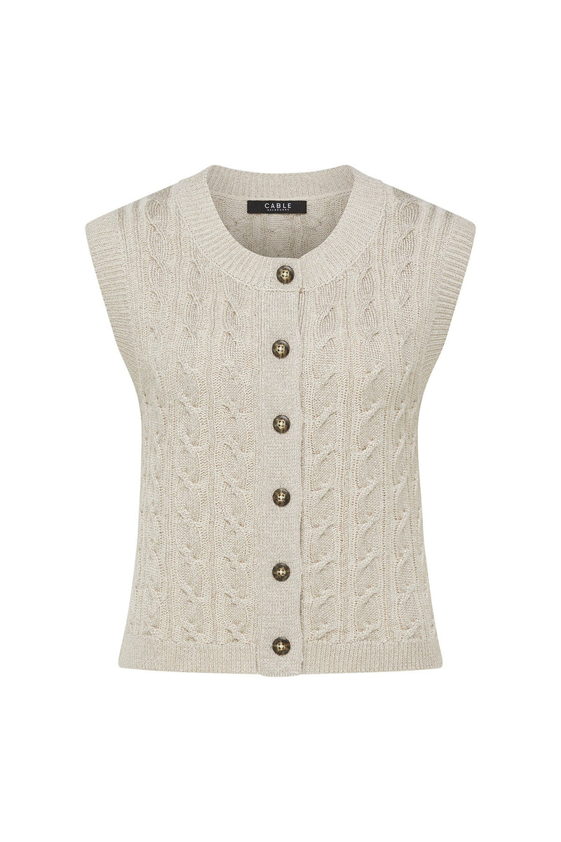 LUMEN CABLE VEST in Natural from Cable Melbourne