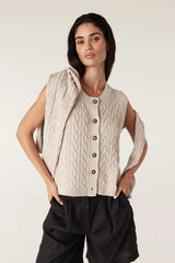 LUMEN CABLE VEST in Natural from Cable Melbourne