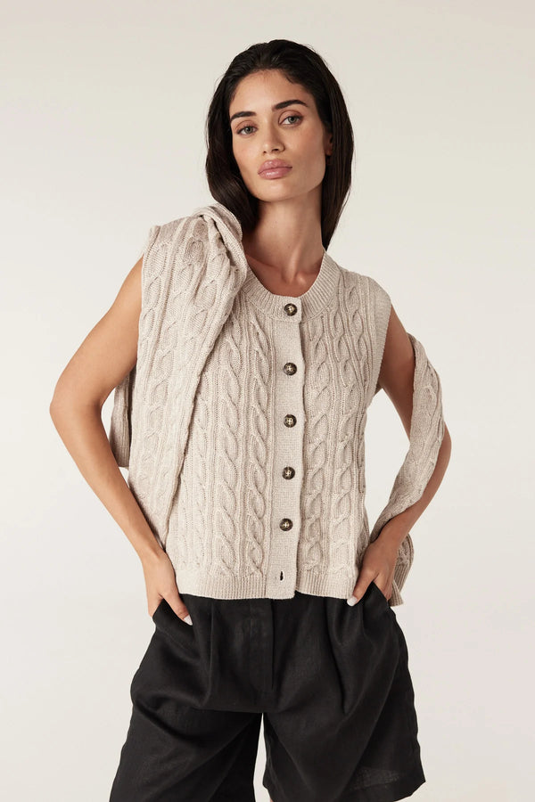 LUMEN CABLE VEST in Natural from Cable Melbourne