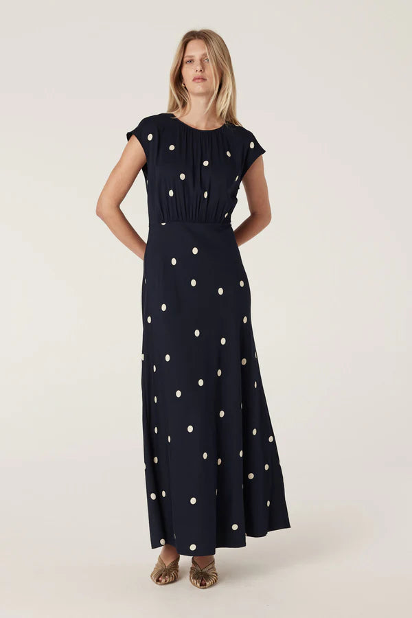 MUSE DRESS in Navy Spot from Cable Melbourne