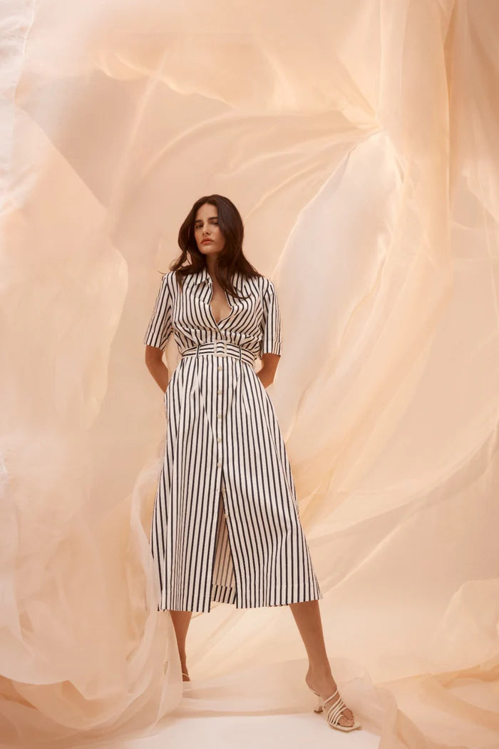 LINA STRIPE DRESS in Navy Stripe from Cable Melbourne
