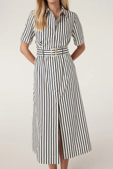 LINA STRIPE DRESS in Navy Stripe from Cable Melbourne