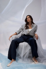 LINA STRIPE SHIRT in Navy Stripe from Cable Melbourne