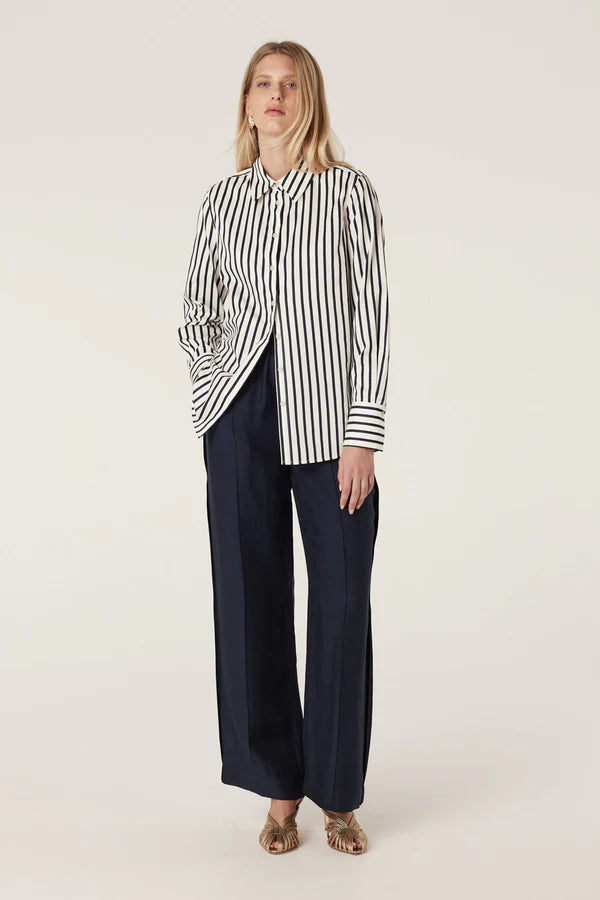 LINA STRIPE SHIRT in Navy Stripe from Cable Melbourne