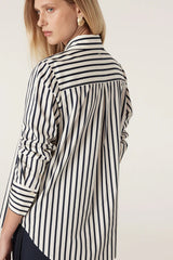 LINA STRIPE SHIRT in Navy Stripe from Cable Melbourne