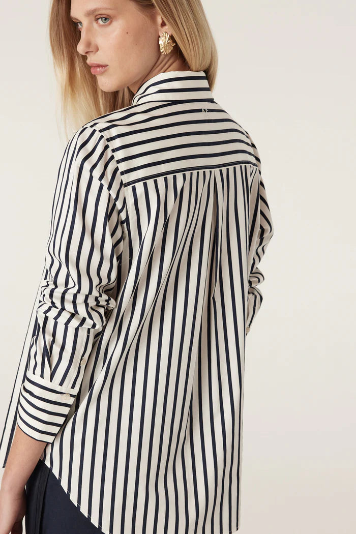 LINA STRIPE SHIRT in Navy Stripe from Cable Melbourne