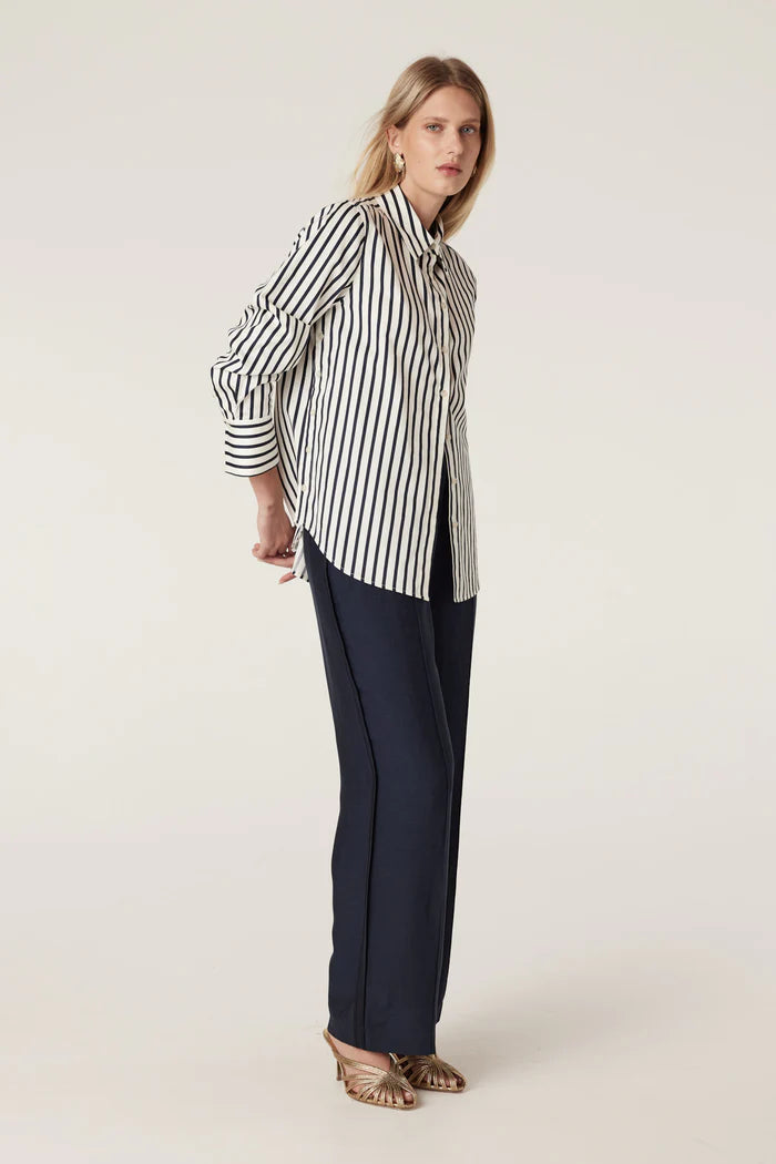 LINA STRIPE SHIRT in Navy Stripe from Cable Melbourne
