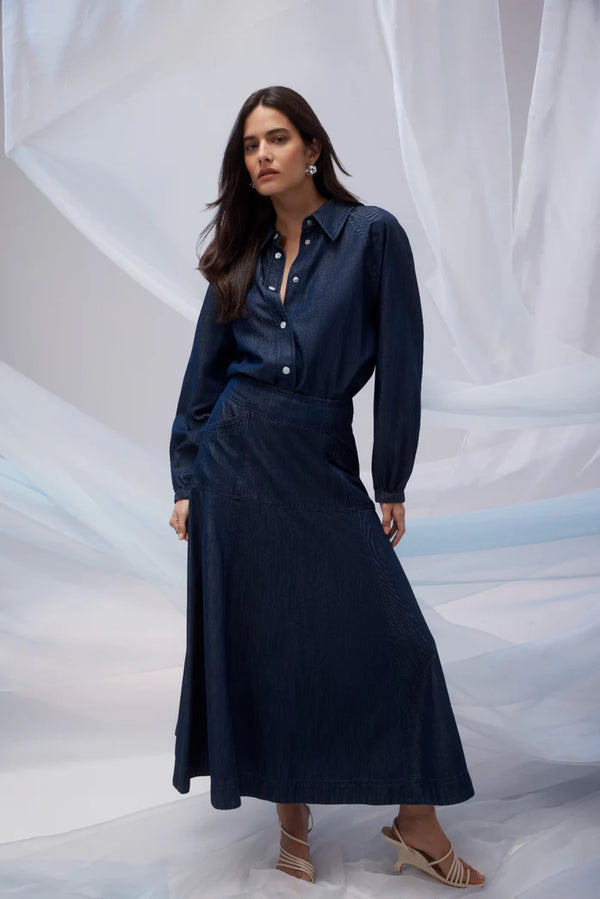 BAY SKIRT in Indigo from Cable Melbourne