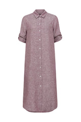 PURE LINEN SHIRT DRESS in Berry from Cable Melbourne