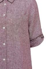 PURE LINEN SHIRT DRESS in Berry from Cable Melbourne