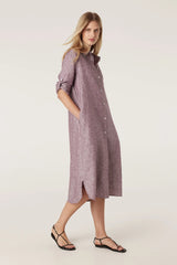 PURE LINEN SHIRT DRESS in Berry from Cable Melbourne