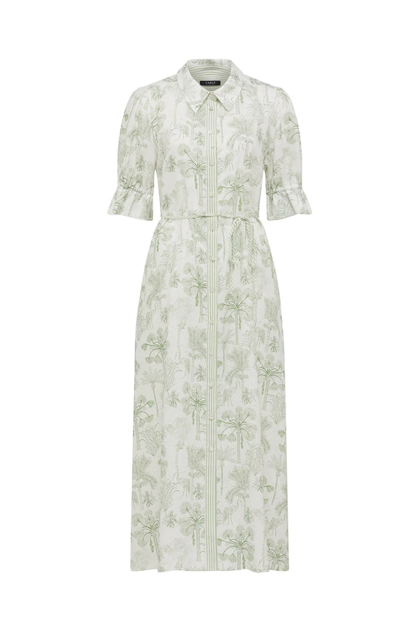 AVONDALE LINEN DRESS | Palm Print
