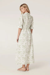 AVONDALE LINEN DRESS | Palm Print