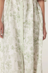 AVONDALE LINEN DRESS | Palm Print