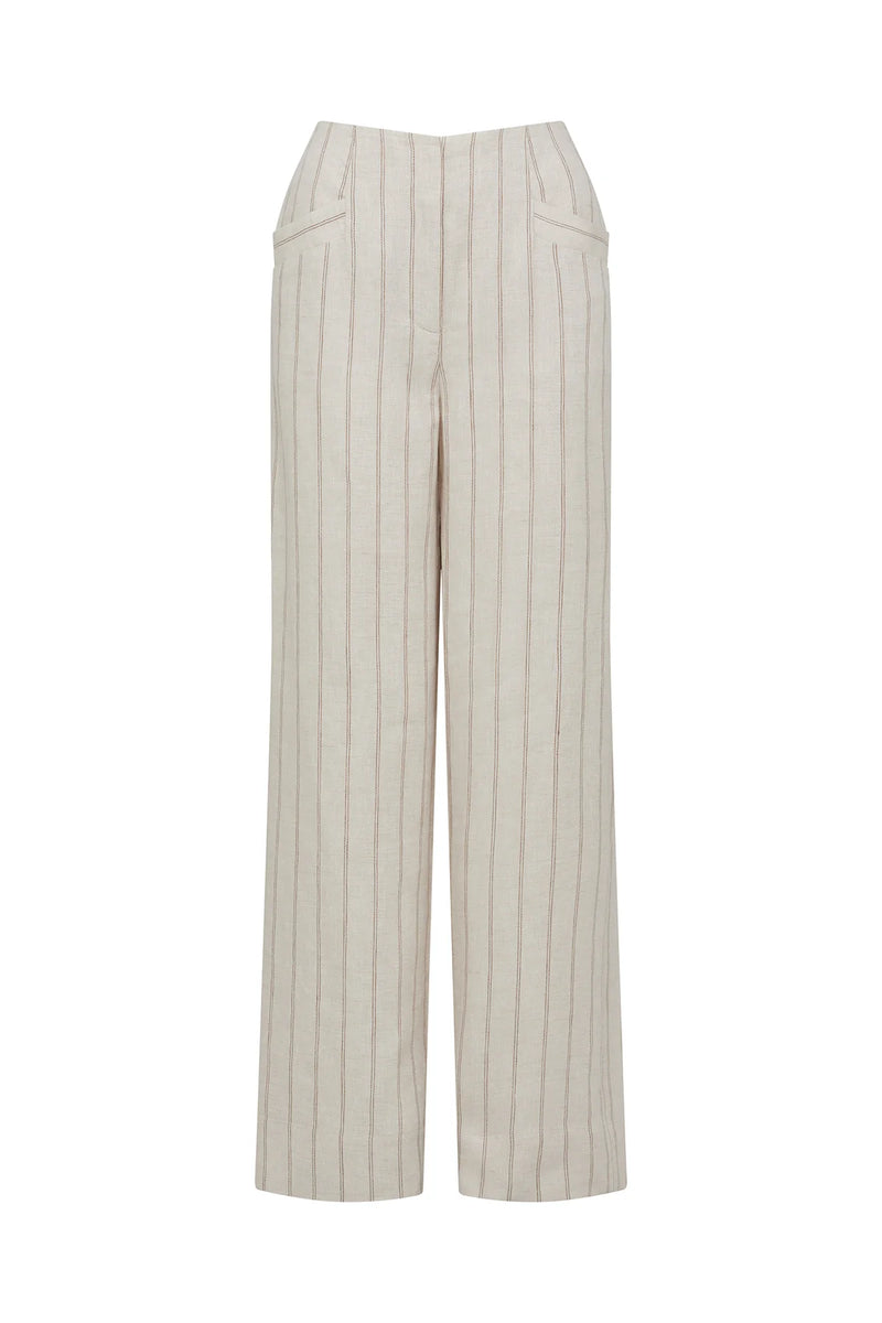 SAVANNAH LINEN PANT in Natural Stripe from Cable Melbourne