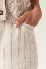 SAVANNAH LINEN PANT in Natural Stripe from Cable Melbourne