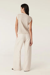 SAVANNAH LINEN PANT in Natural Stripe from Cable Melbourne