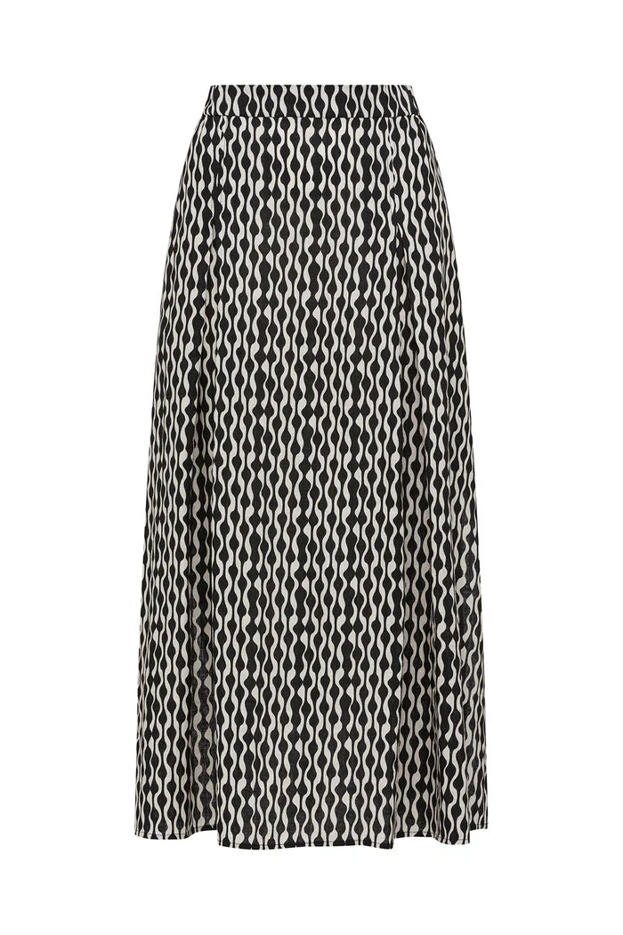 DRIFT LINEN SKIRT in Ripple Print from Cable Melbourne