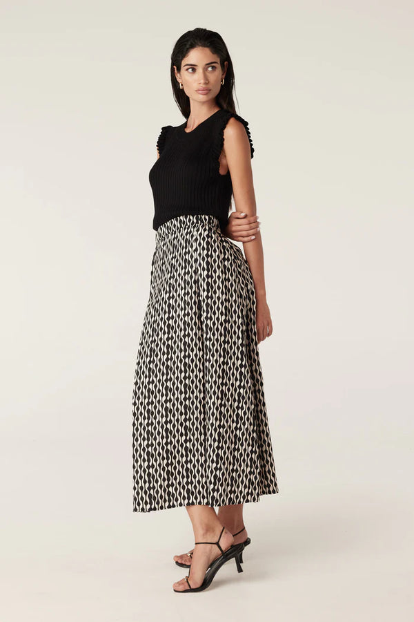 DRIFT LINEN SKIRT in Ripple Print from Cable Melbourne