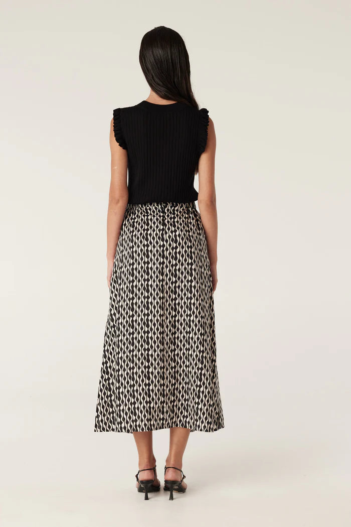 DRIFT LINEN SKIRT in Ripple Print from Cable Melbourne