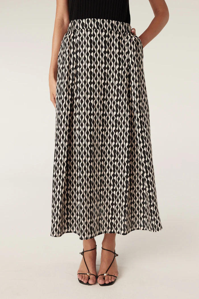 DRIFT LINEN SKIRT in Ripple Print from Cable Melbourne
