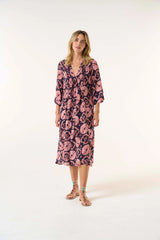 MIA DRESS in Camogli Coral Viscose from Oneseason