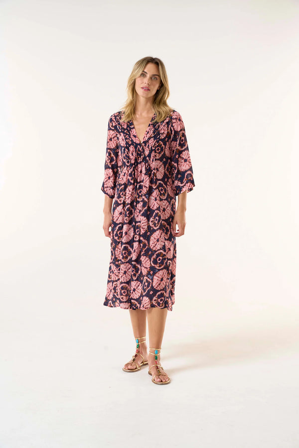 MIA DRESS in Camogli Coral Viscose from Oneseason