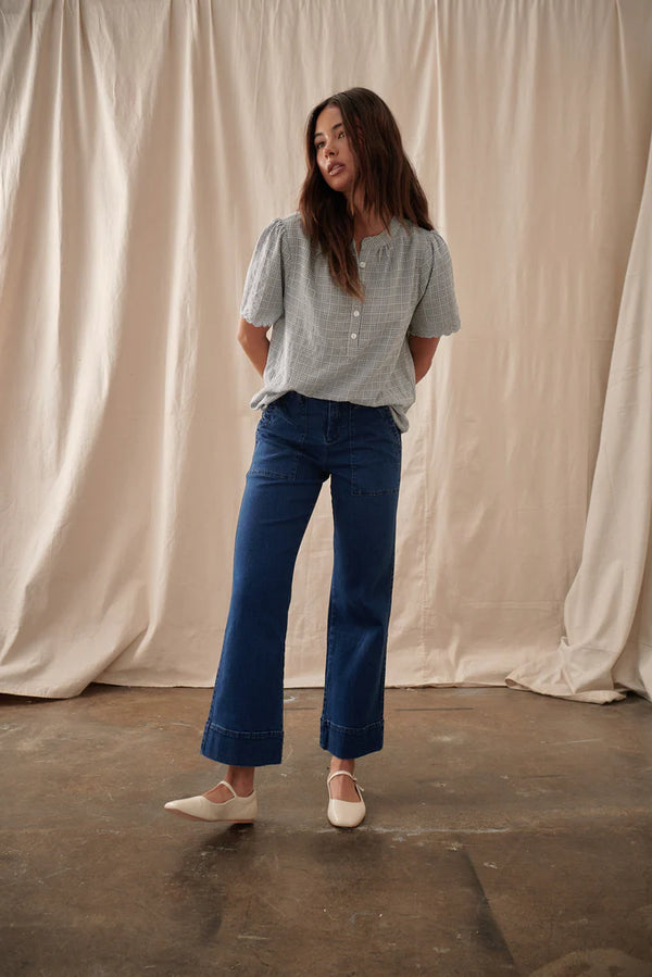 CELESTE PANT in Mid West Blue from Kireina