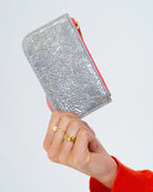 CENTRO WALLET in Silver Crinkle by Elms and King