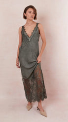 SOLANGE SLIP DRESS | Khaki - Darling & Domain