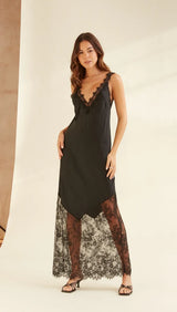 SOLANGE SLIP DRESS | Black