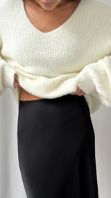 SOLENE LACE SKIRT | Black