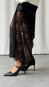 SOLENE LACE SKIRT | Black