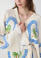 Cie Cie and Co Natural Midi Robe in Palm Tree