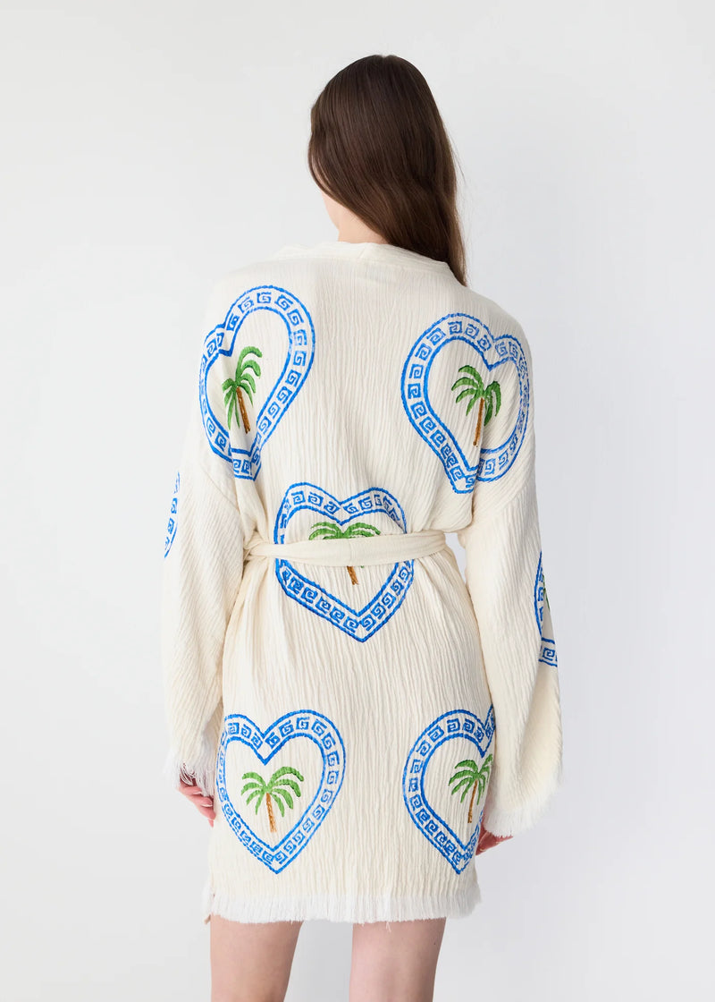 Cie Cie and Co Natural Midi Robe in Palm Tree