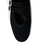 DOUBLE BUCKLE BALLET FLAT in Black by La Tribe