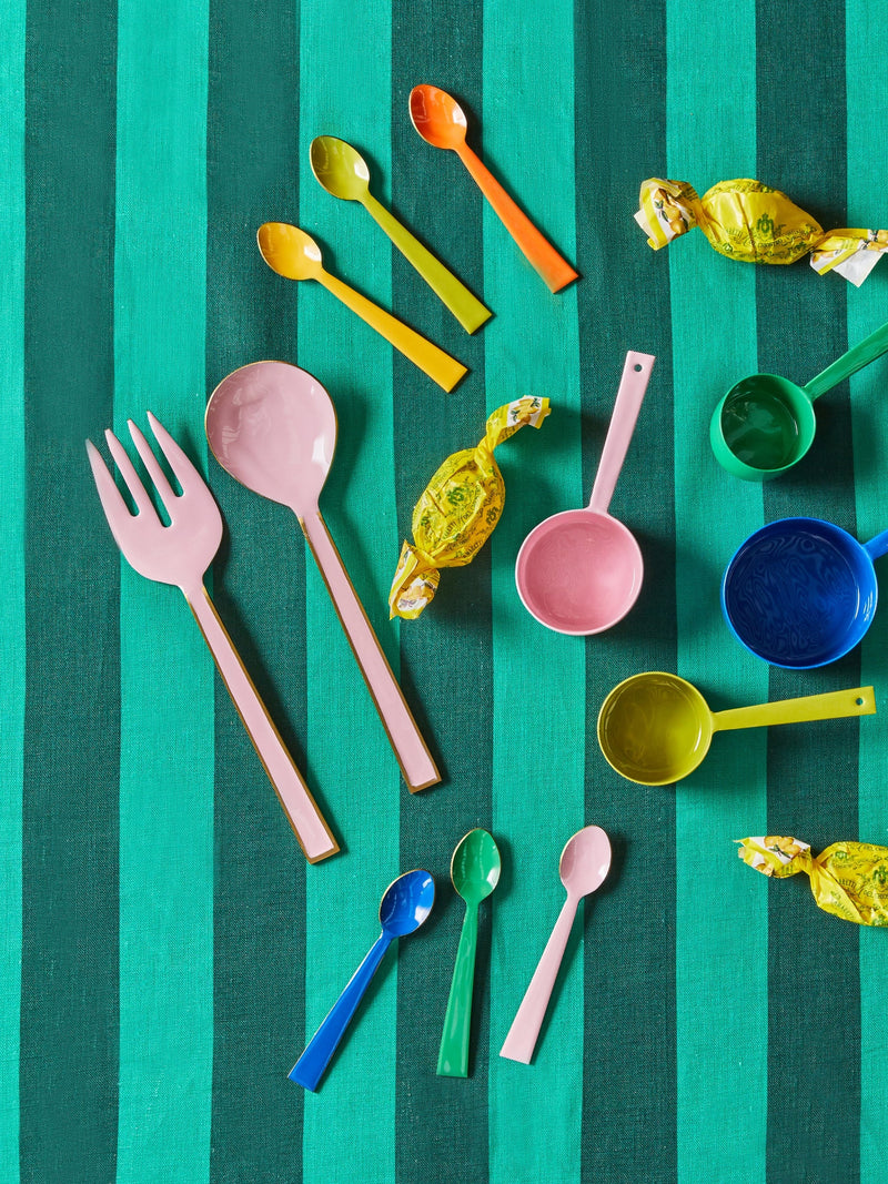 ENAMEL SALAD SERVERS | Rose