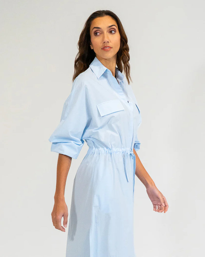 DAYTONA SHIRT DRESS in Sky by Elms and King