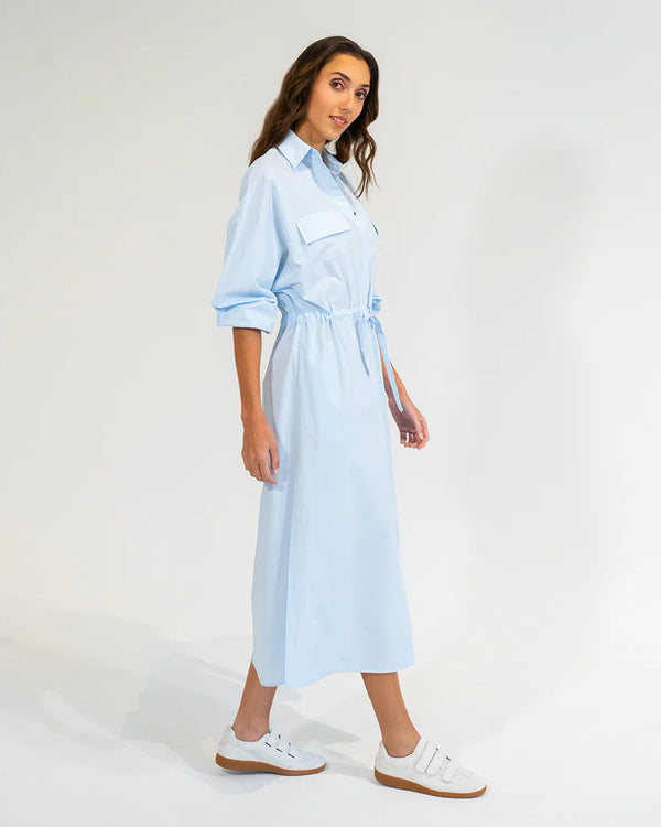DAYTONA SHIRT DRESS in Sky by Elms and King