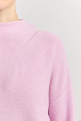 DROP SHOULDER MOCK NECK KNIT in Powder Pink by Toorallie