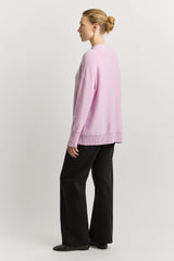 DROP SHOULDER MOCK NECK KNIT in Powder Pink by Toorallie