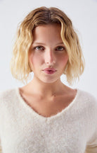 EAST V NECK JUMPER EAST18H in Mother of Pearl by American Vintage